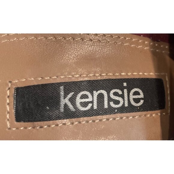 Kensie Elmira Red Wine Suede Open-Toe Block Heel With Gold Accent Sz 7 Comfort F - Picture 5 of 5